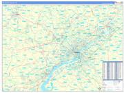 Delaware Valley Metro Area Wall Map Basic Style 2022